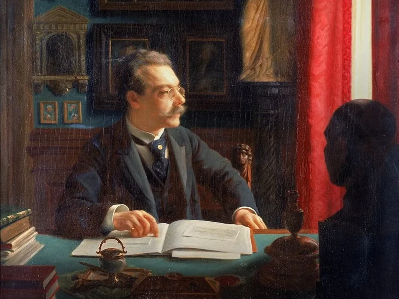 1850-Willi Döring - Ritratto di James Simon alla scrivania nel suo studio